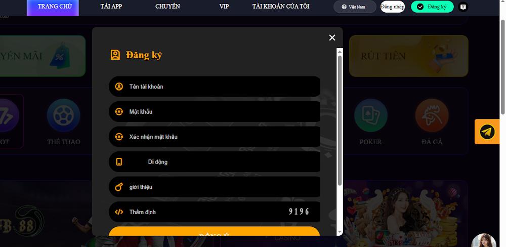 Điều kiện đăng ký Vnz6