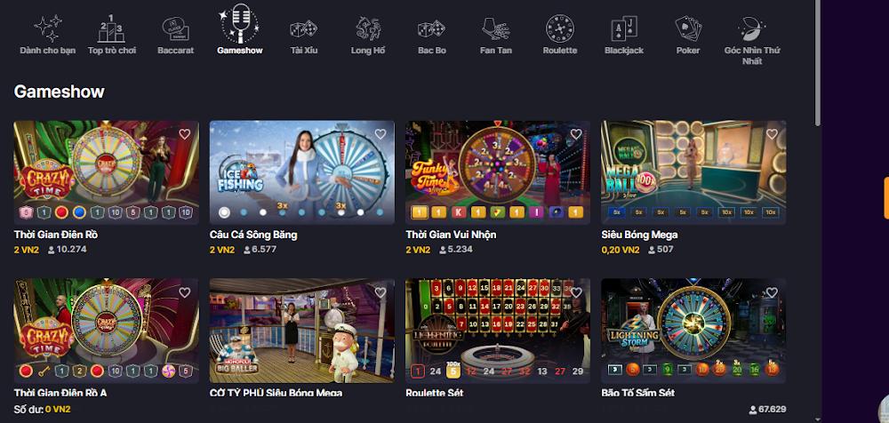 Khám phá kho game tại sảnh Allbet Live Casino Vnz6