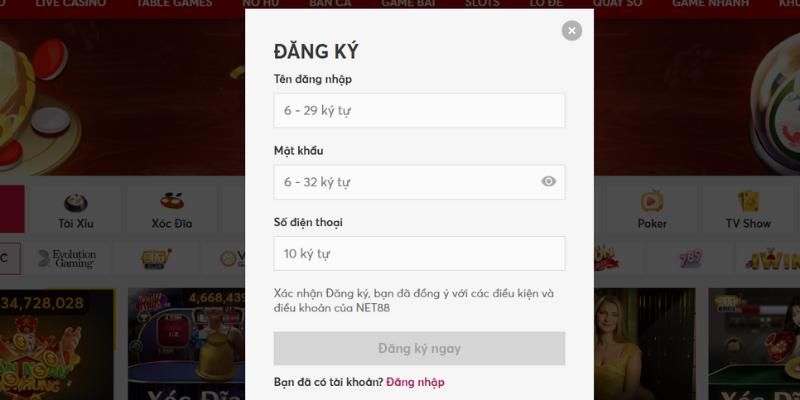 Cách mở tài khoản VNZ6 dành cho người mới